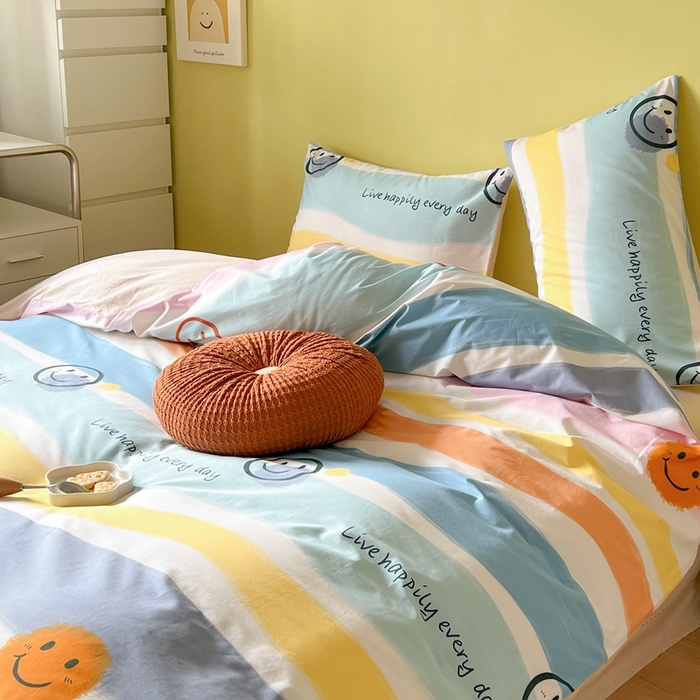 91家纺网 家纺一手货源 找家纺 时年家纺 2024新款 热爱生活·全棉系列第四期（充值会员优惠5元） 彩色笑脸