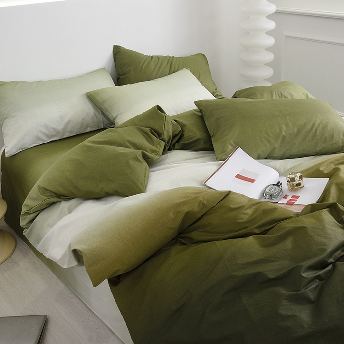 91家纺网 家纺一手货源 找家纺 启优家纺 2024新款全棉13070四件套 秘境-绿