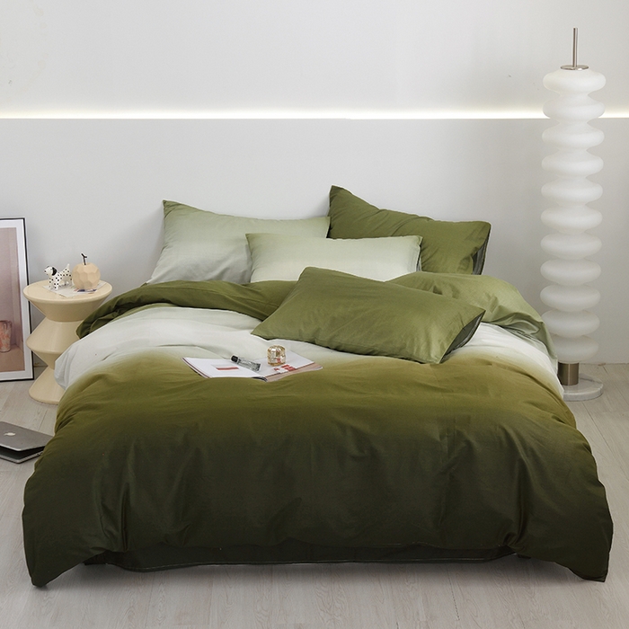 91家纺网 家纺一手货源 找家纺 启优家纺 2024新款全棉13070四件套 秘境-绿