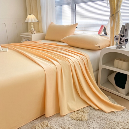 涵宸家纺 2024新款40支全棉米兰系列-单床单 床单-浅黄