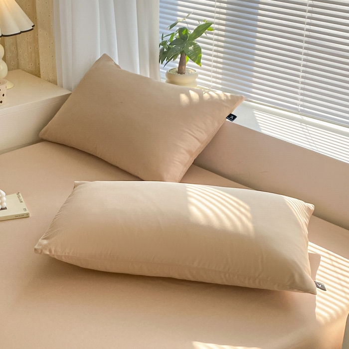 91家纺网 家纺一手货源 找家纺 涵宸家纺 2024新款40支全棉米兰系列-单枕套 枕套-杏色