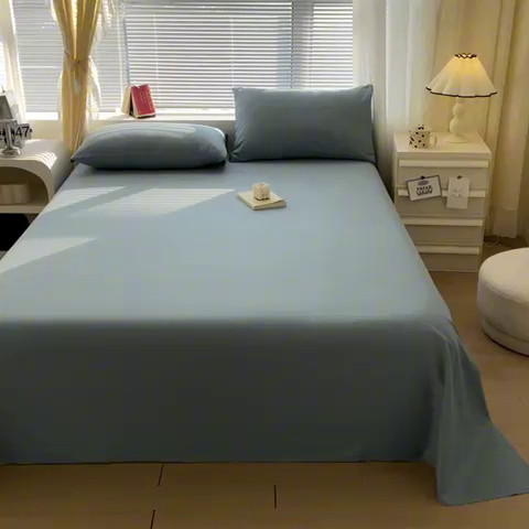 91家纺网 家纺一手货源 找家纺 涵宸家纺 2024新款40支全棉米兰系列-单床单 床单-湖兰