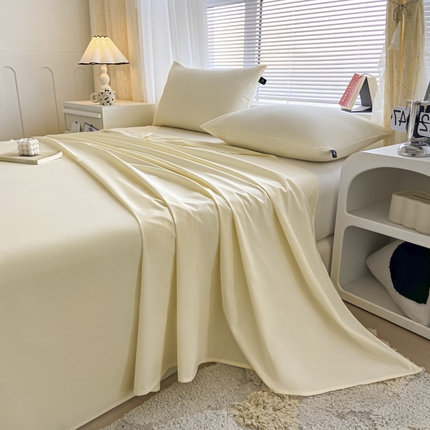 涵宸家纺 2024新款40支全棉米兰系列-单床单 床单-奶白