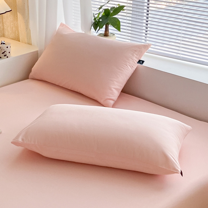 91家纺网 家纺一手货源 找家纺 涵宸家纺 2024新款40支全棉米兰系列-单枕套 枕套-烟粉