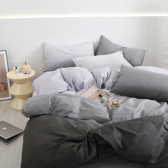 91家纺网 家纺一手货源 找家纺 启优家纺 2024新款全棉13070四件套 秘境-灰