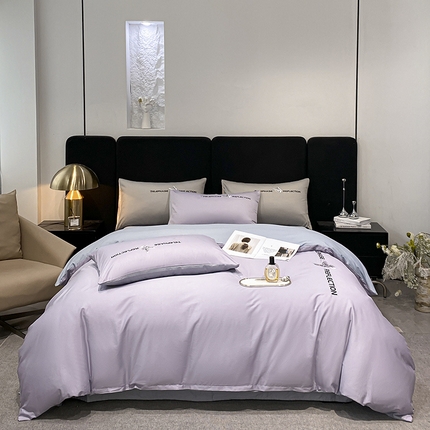 91家纺网 家纺一手货源 找家纺 澳梵家居 2024新款60支全棉刺绣四件套-梦蝶系列 梦蝶-浪漫紫