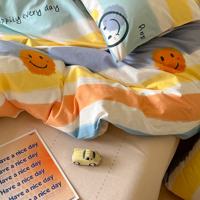 91家纺网 家纺一手货源 找家纺 时年家纺 2024新款 热爱生活·全棉系列第四期（充值会员优惠5元） 彩色笑脸