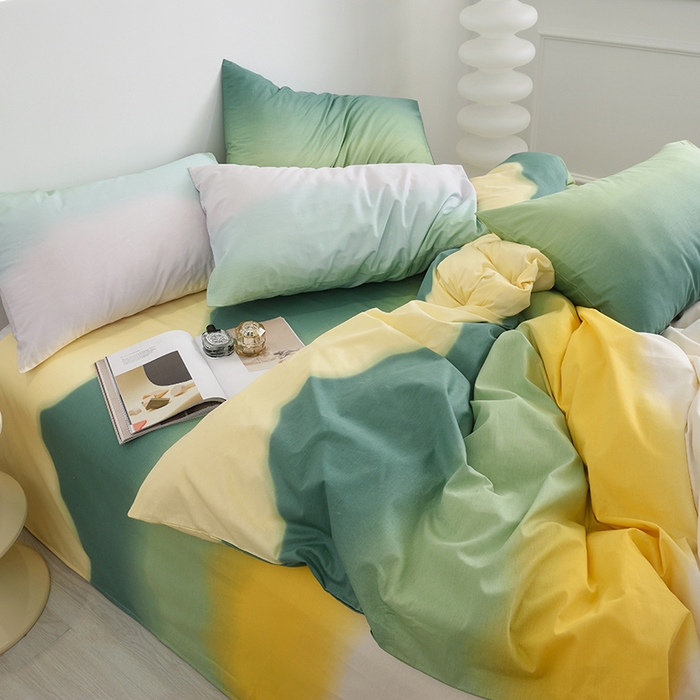 91家纺网 家纺一手货源 找家纺 启优家纺 2024新款全棉13070四件套 星河一绿