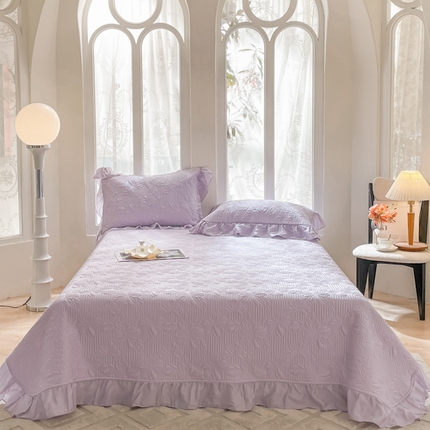 91家纺网 家纺一手货源 找家纺 上喜 热卖繁花莱赛尔天丝床盖三件套 冰晶紫