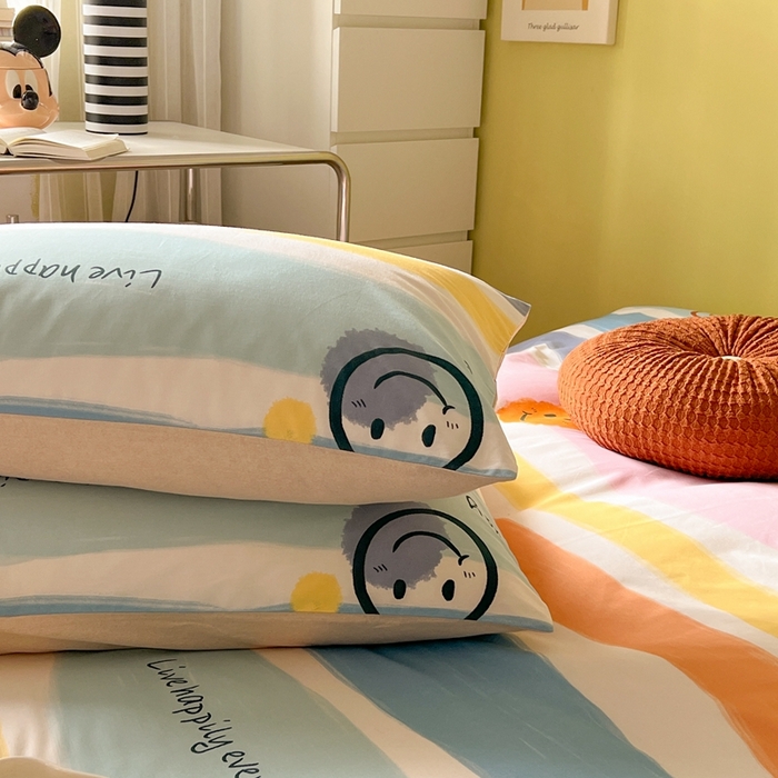 91家纺网 家纺一手货源 找家纺 时年家纺 2024新款 热爱生活·全棉系列第四期（充值会员优惠5元） 彩色笑脸