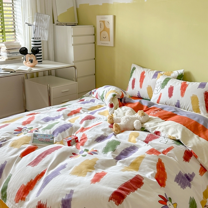 91家纺网 家纺一手货源 找家纺 时年家纺 2024新款 热爱生活·全棉系列第四期（充值会员优惠5元） 涂鸦小花