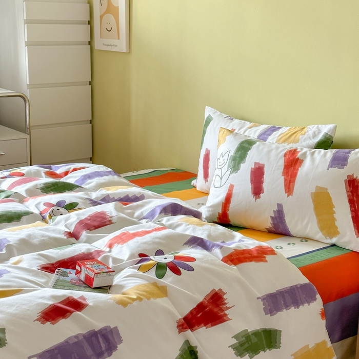 91家纺网 家纺一手货源 找家纺 时年家纺 2024新款 热爱生活·全棉系列第四期（充值会员优惠5元） 涂鸦小花