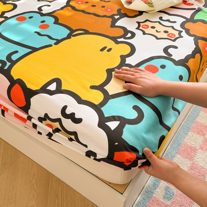 91家纺网 家纺一手货源 找家纺 花伞家居 2024新款简约全棉印花单床笠系列 床笠-宠物大会