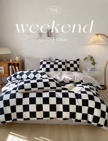 91家纺网 家纺一手货源 找家纺 涵宸家纺 2024新款40支全棉赛迪印花款四件套 格林