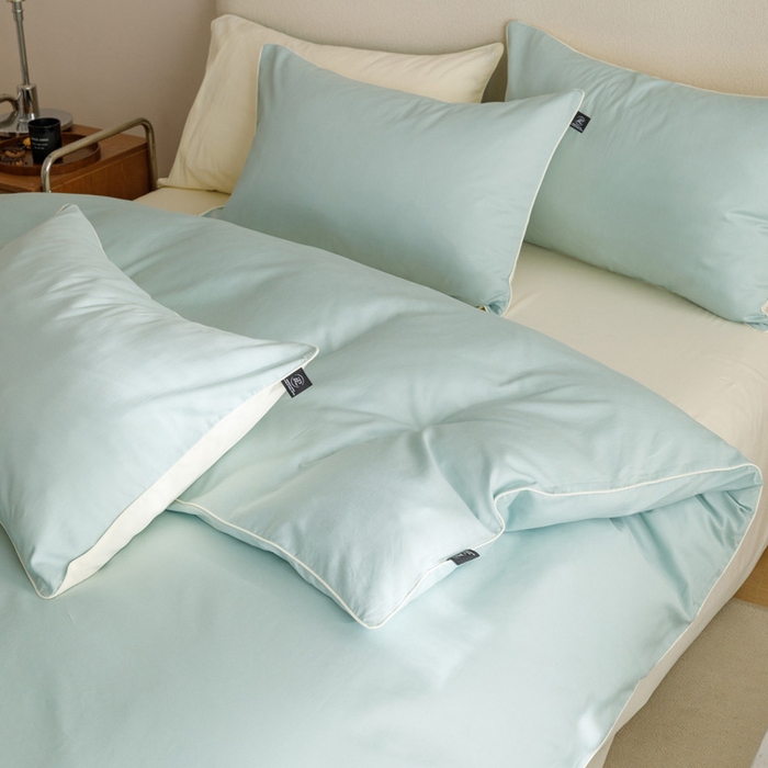 91家纺网 家纺一手货源 找家纺 涵宸家纺 2024新款40支全棉希腊麻绳款四件套 希腊（幸运兰+奶白）