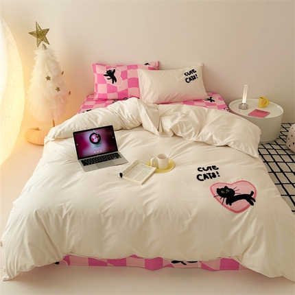 91家纺网 家纺一手货源 找家纺 （总）珺柔家纺 2024新款13372全棉印加绣毛巾绣四件套系列