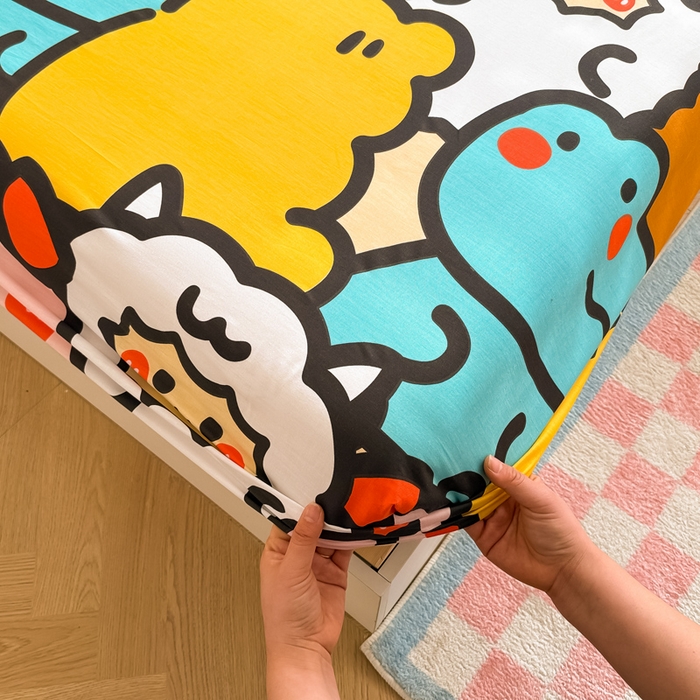 91家纺网 家纺一手货源 找家纺 花伞家居 2024新款简约全棉印花单床笠系列 床笠-宠物大会