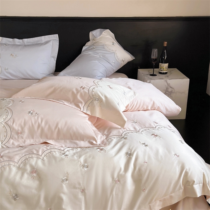 91家纺网 家纺一手货源 找家纺 （总）鹿班家居 2024新款100S长绒棉刺绣系列四件套-焦糖落霞 场景二 标准会员-20