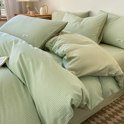 涵宸家纺 2024新款40支全棉赛迪印花款四件套 伊凡-绿