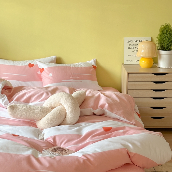 91家纺网 家纺一手货源 找家纺 时年家纺 2024新款 热爱生活·全棉系列第四期（充值会员优惠5元） 心动-粉