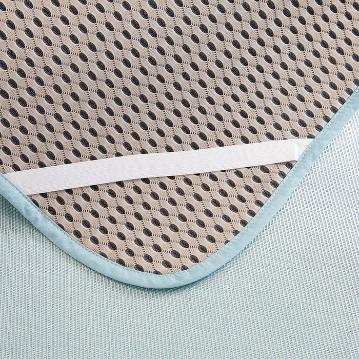 91家纺网 家纺一手货源 找家纺 小芽家居 2024新品贴布绣凉席 小熊（水蓝）