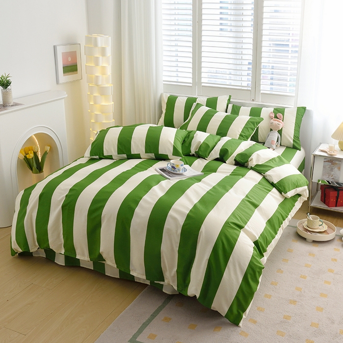 91家纺网 家纺一手货源 找家纺 启优家纺 2024新款全棉13070四件套 林西-绿