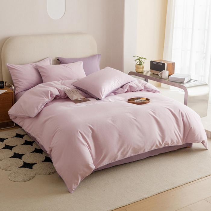 91家纺网 家纺一手货源 找家纺 涵宸家纺 2024新款40支全棉希腊麻绳款四件套 希腊（优雅紫+青紫）