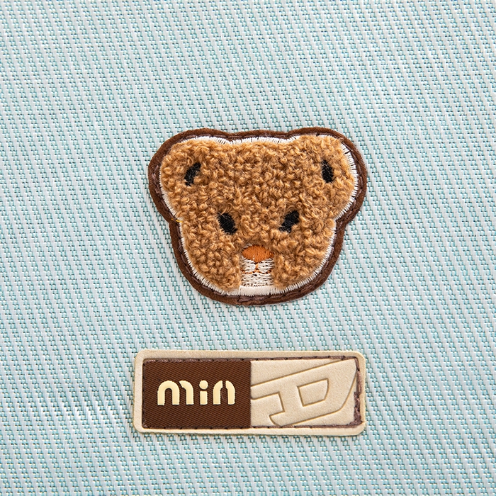 91家纺网 家纺一手货源 找家纺 小芽家居 2024新品贴布绣凉席 小熊（水蓝）