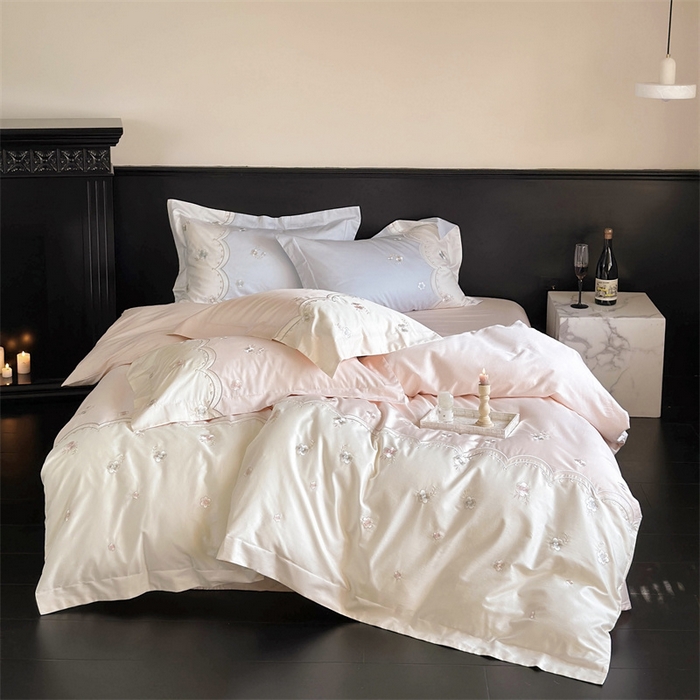 91家纺网 家纺一手货源 找家纺 （总）鹿班家居 2024新款100S长绒棉刺绣系列四件套-焦糖落霞 场景二 标准会员-20