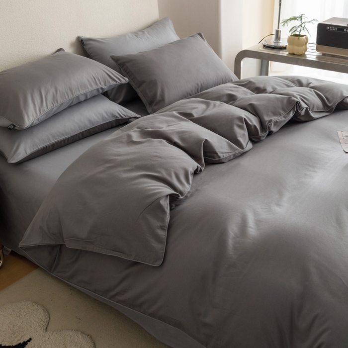 91家纺网 家纺一手货源 找家纺 涵宸家纺 2024新款40支全棉希腊麻绳款四件套 希腊（石灰+银灰）