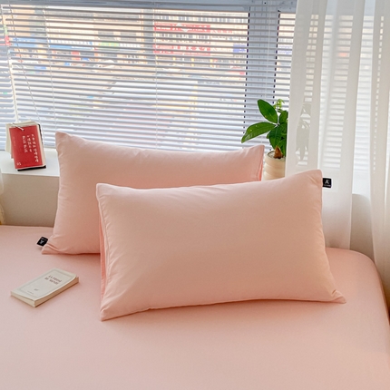 91家纺网 家纺一手货源 找家纺 涵宸家纺 2024新款40支全棉米兰系列-单枕套 枕套-烟粉