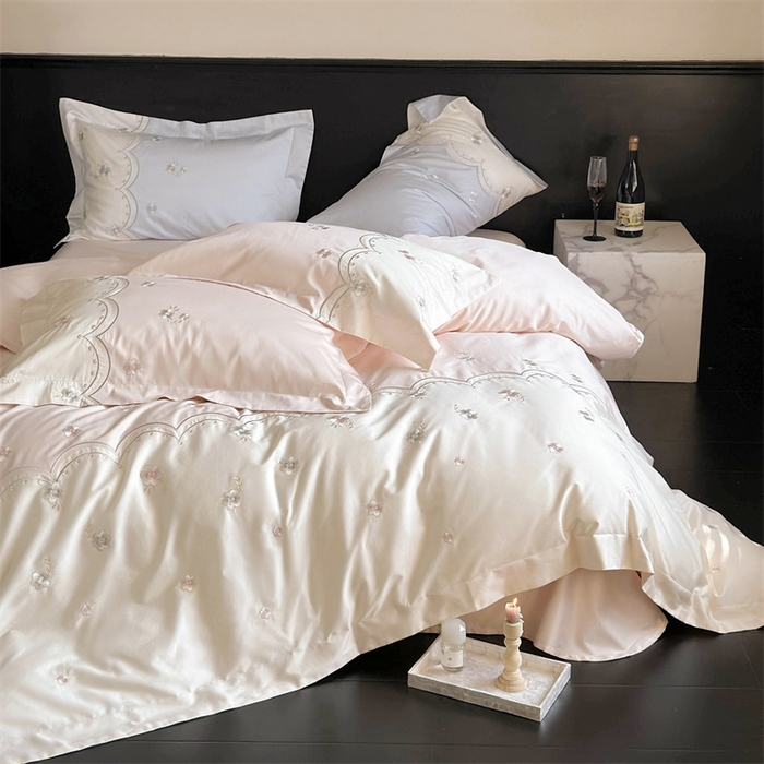 91家纺网 家纺一手货源 找家纺 （总）鹿班家居 2024新款100S长绒棉刺绣系列四件套-焦糖落霞 场景二 标准会员-20