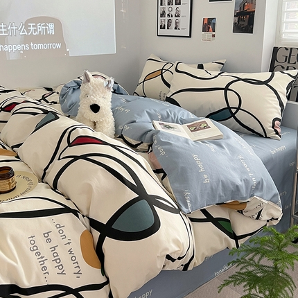 吉象家纺 2025新款全棉印花四件套 伯恩