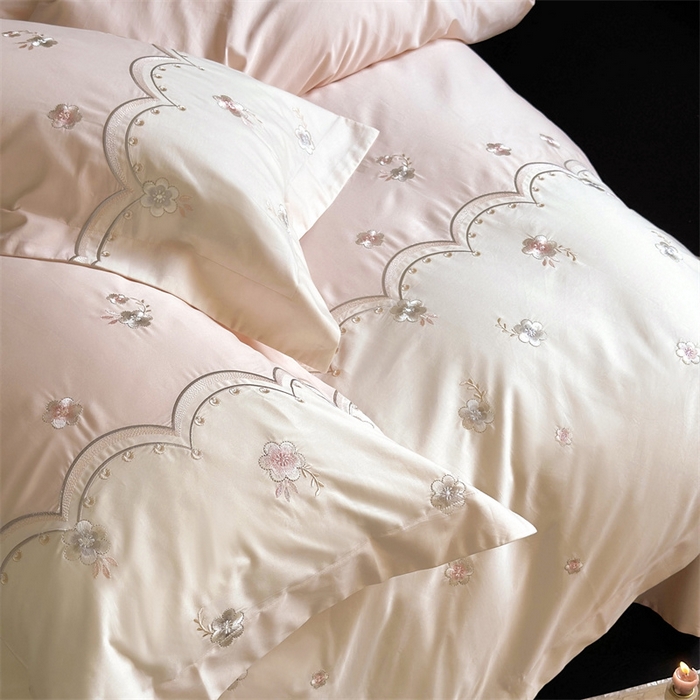 91家纺网 家纺一手货源 找家纺 （总）鹿班家居 2024新款100S长绒棉刺绣系列四件套-焦糖落霞 场景二 标准会员-20