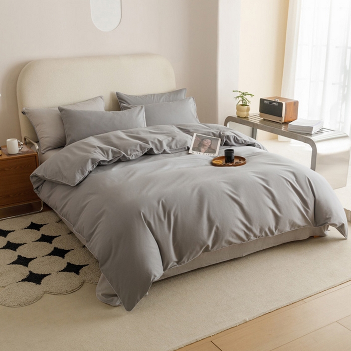 91家纺网 家纺一手货源 找家纺 涵宸家纺 2024新款40支全棉希腊麻绳款四件套 希腊（银灰+梧桐灰）