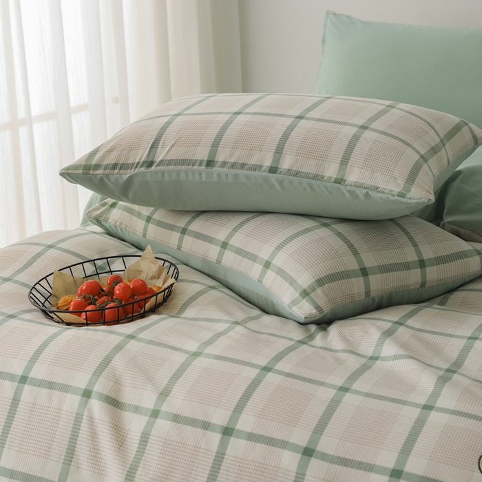 91家纺网 家纺一手货源 找家纺 潮邦创意家居 2025新款春夏亲肤水洗棉刺绣四件套-贝恩熊 贝恩熊-英伦绿