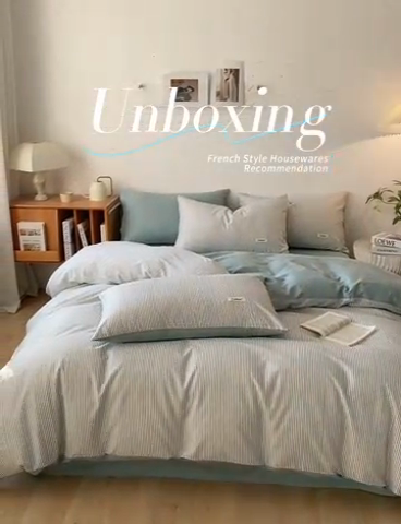 91家纺网 家纺一手货源 找家纺 涵宸家纺 2024新款40支全棉赛迪印花款四件套 雨果