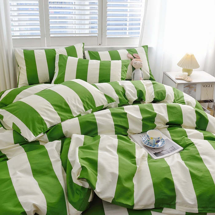 91家纺网 家纺一手货源 找家纺 启优家纺 2024新款全棉13070四件套 林西-绿