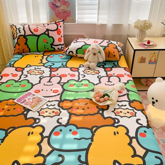 91家纺网 家纺一手货源 找家纺 花伞家居 2024新款简约全棉印花单床笠系列 床笠-宠物大会