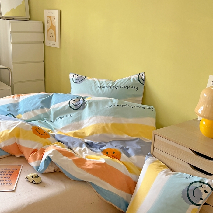 91家纺网 家纺一手货源 找家纺 时年家纺 2024新款 热爱生活·全棉系列第四期（充值会员优惠5元） 彩色笑脸