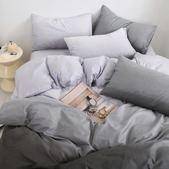 91家纺网 家纺一手货源 找家纺 启优家纺 2024新款全棉13070四件套 秘境-灰