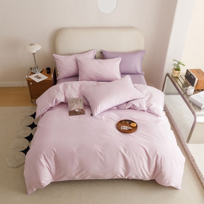 91家纺网 家纺一手货源 找家纺 涵宸家纺 2024新款40支全棉希腊麻绳款四件套 希腊（优雅紫+青紫）