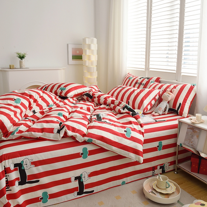 91家纺网 家纺一手货源 找家纺 启优家纺 2024新款全棉13070四件套 米莉