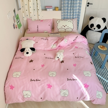 91家纺网 家纺一手货源 找家纺 （总）桃喜 2024新款春夏新品全棉混搭时尚休闲印花系列套件-系列1