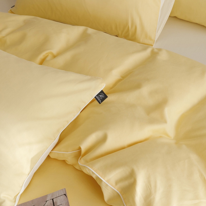 91家纺网 家纺一手货源 找家纺 涵宸家纺 2024新款40支全棉希腊麻绳款四件套 希腊（浅黄+香槟金）