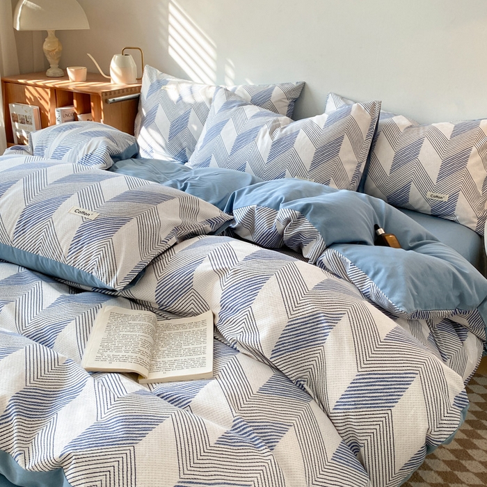 91家纺网 家纺一手货源 找家纺 涵宸家纺 2024新款40支全棉赛迪印花款四件套 兰登