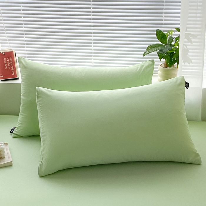 91家纺网 家纺一手货源 找家纺 涵宸家纺 2024新款40支全棉米兰系列-单枕套 枕套-果绿