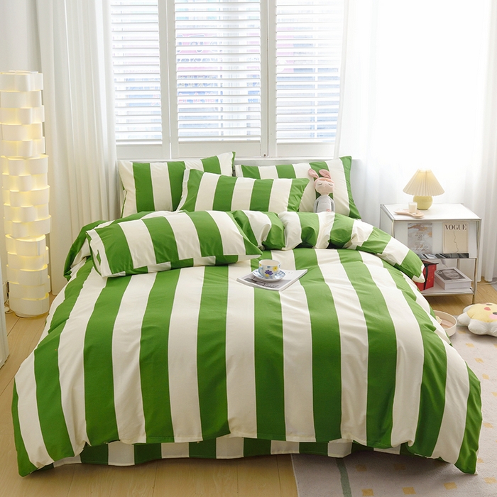 91家纺网 家纺一手货源 找家纺 启优家纺 2024新款全棉13070四件套 林西-绿