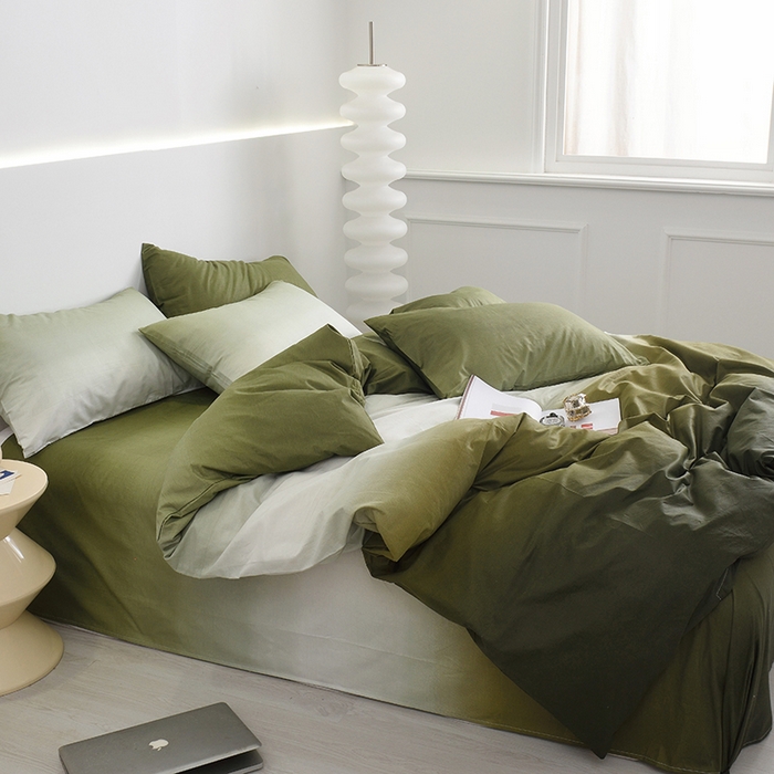 91家纺网 家纺一手货源 找家纺 启优家纺 2024新款全棉13070四件套 秘境-绿