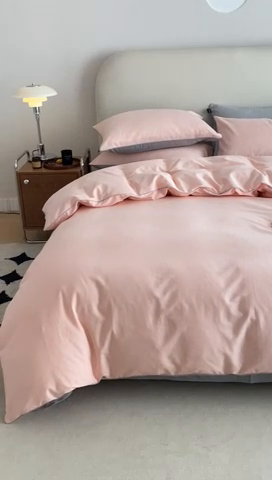 91家纺网 家纺一手货源 找家纺 涵宸家纺 2024新款40支全棉希腊麻绳款四件套 希腊（烟粉-梧桐灰）